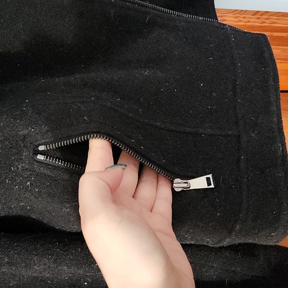 LOFT, Tall Medium, black wool moto jacket. - Picture 8 of 8